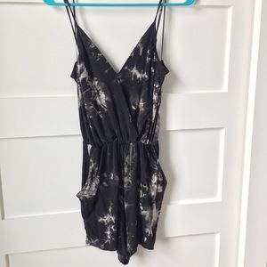 Black Tie Dye Marble Romper
